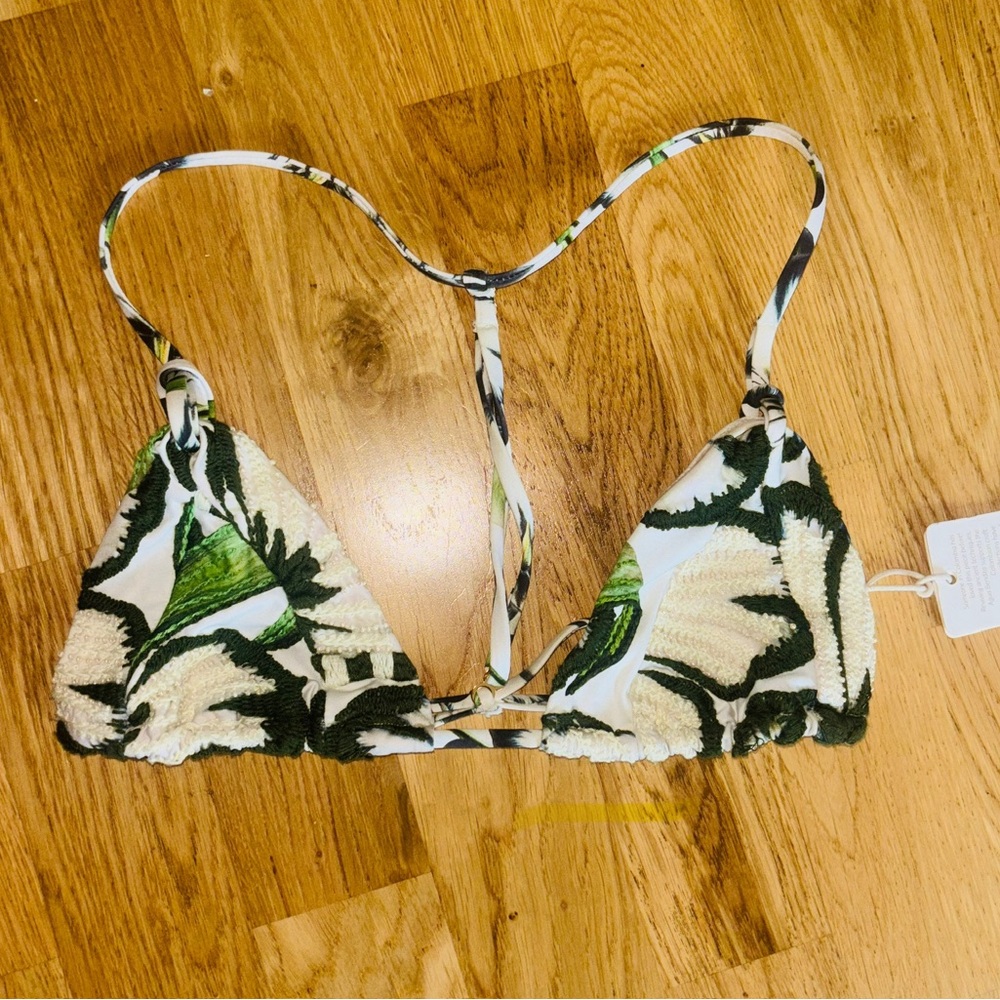Agua Bendita NWT Beaded Embroidered  Bikini Top